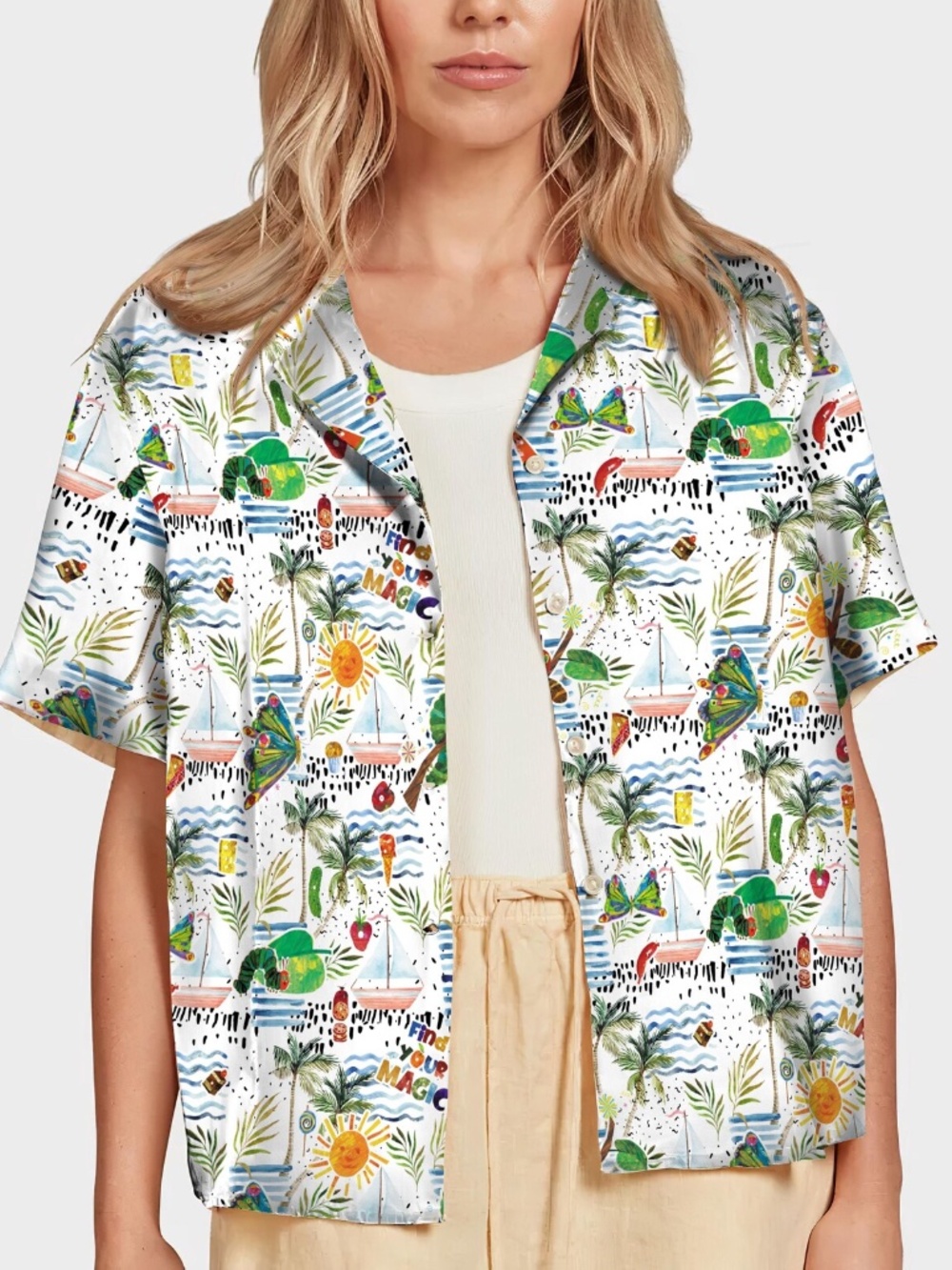 A Very Hungry Caterpillar shirt w/ earrings